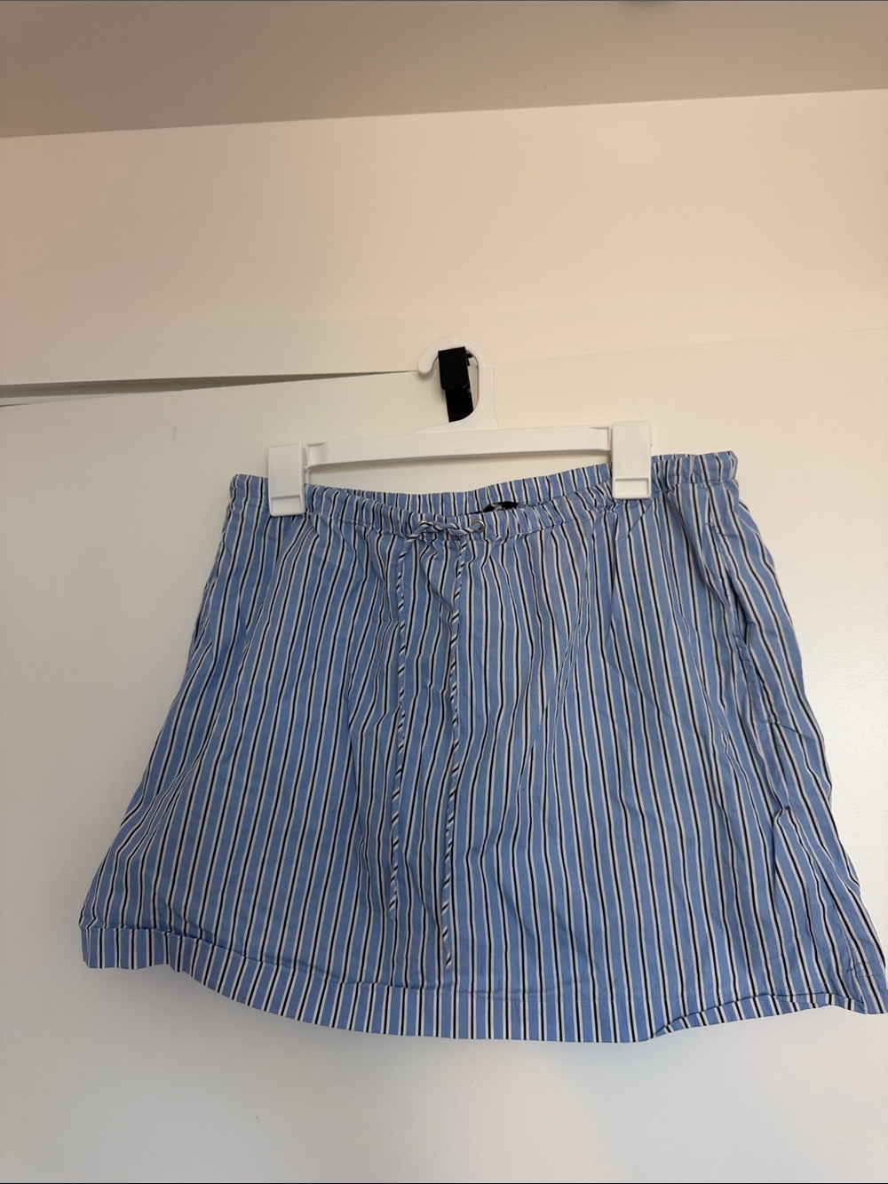 J. Crew Blue and White Striped Mini Skirt